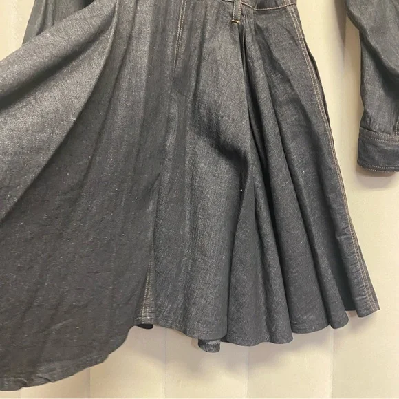 Vintage Omo Norma Kamali Women’s Dress Size 10 Dark Wash Denim Designer Luxury - Picture 10 of 14